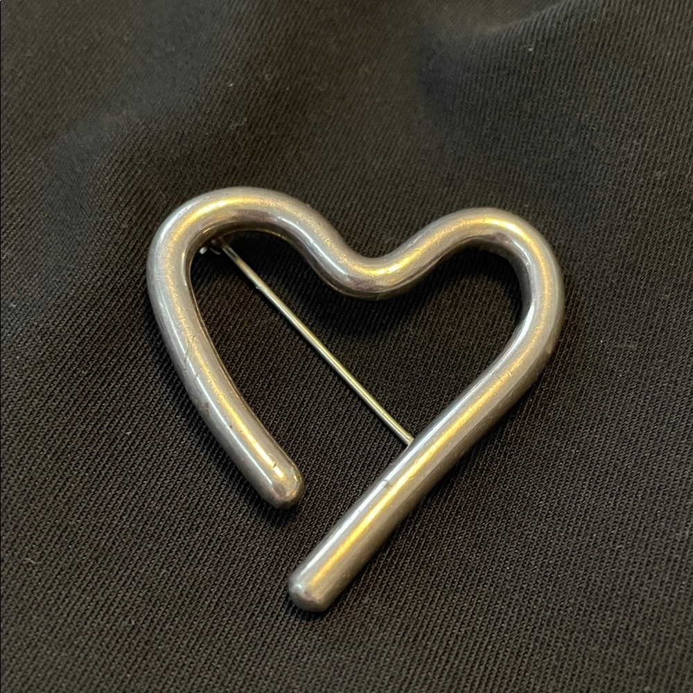 Silver Heart Brooch